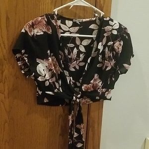 Floral wrap crop top